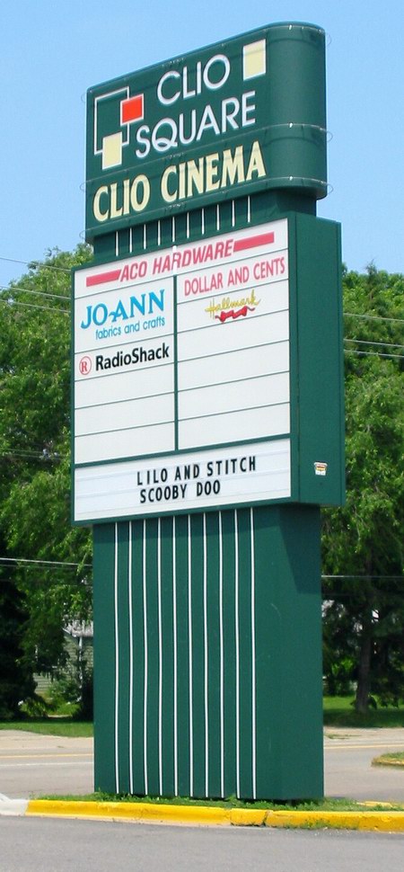 Clio Cinema - Sign With Marquee (newer photo)